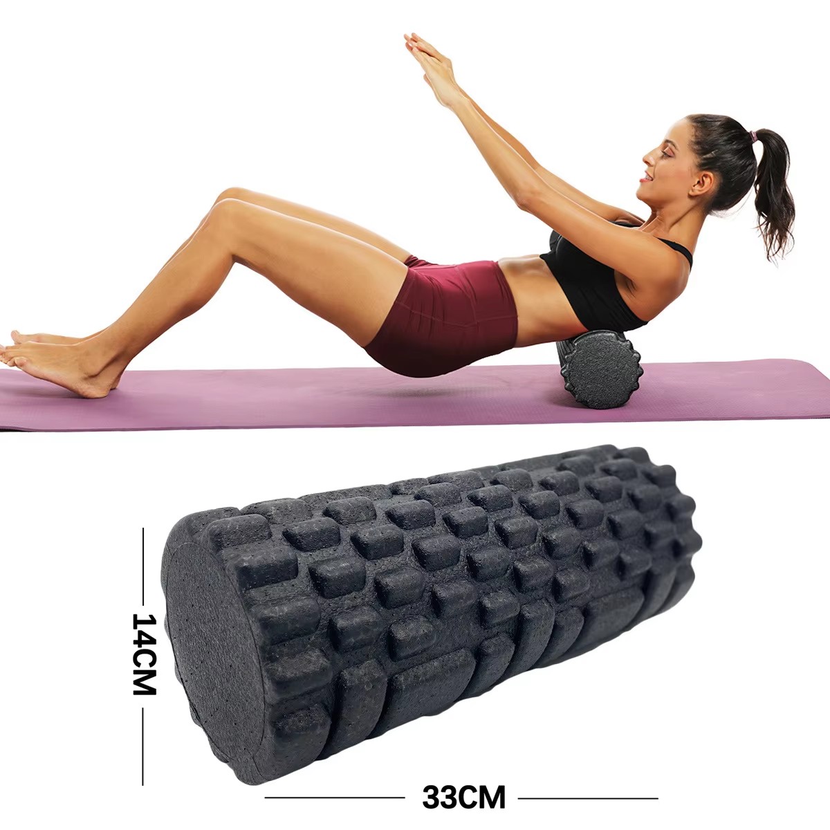 Health Wellness Fitness - 30/33 см фитнес-ролик для йоги, массажный