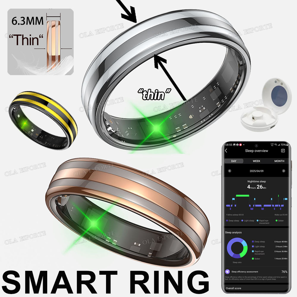 Blood Oxygen Monitor - Умное кольцо с датчиком жестов, водонепроницаемое,