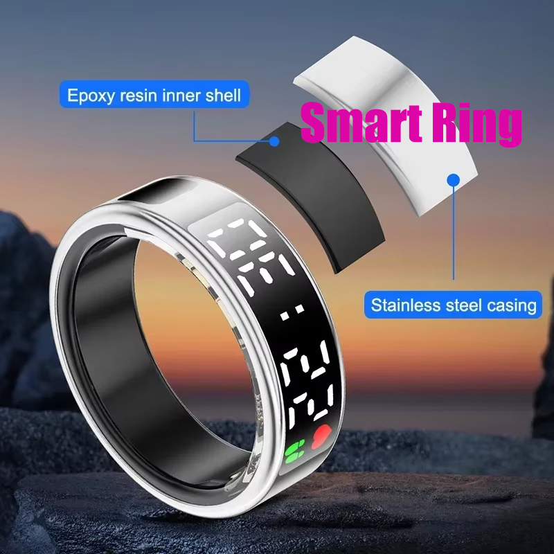 Blood Oxygen Monitor - Смарт-кольцо для фитнеса и сна, светодиодный
