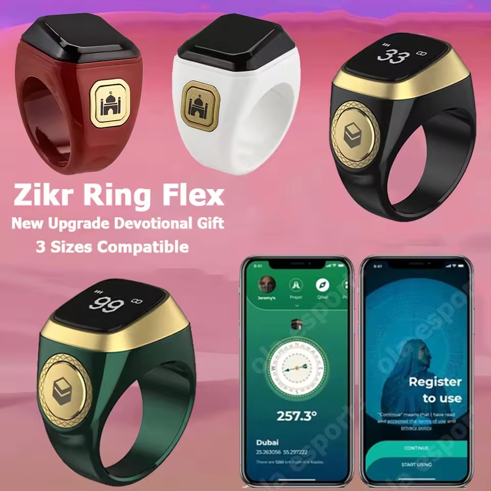 Blood Oxygen Monitor - 2026 Новейшее мусульманское умное кольцо Qibla